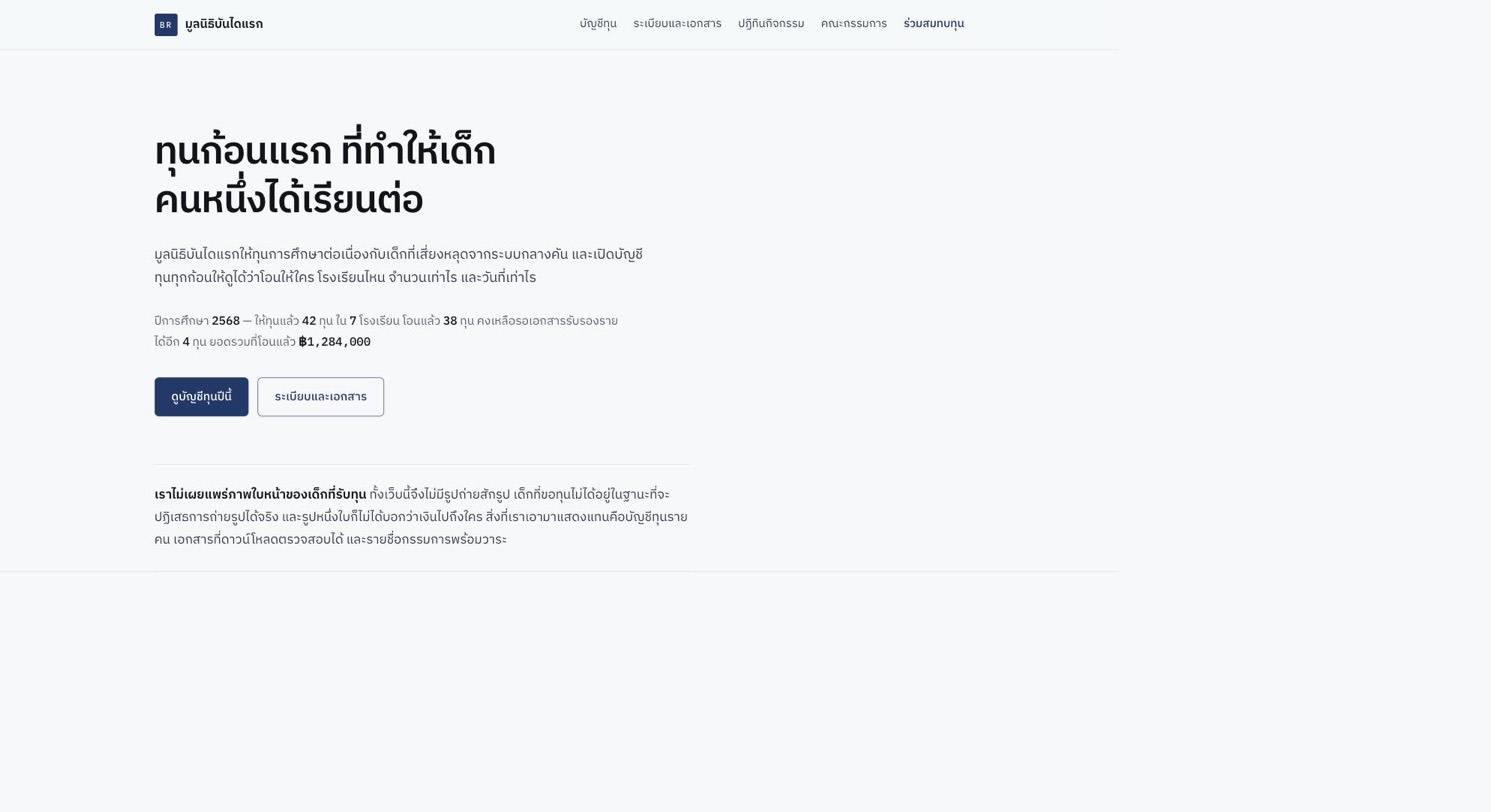 Bandairaek Foundation live page screenshot.