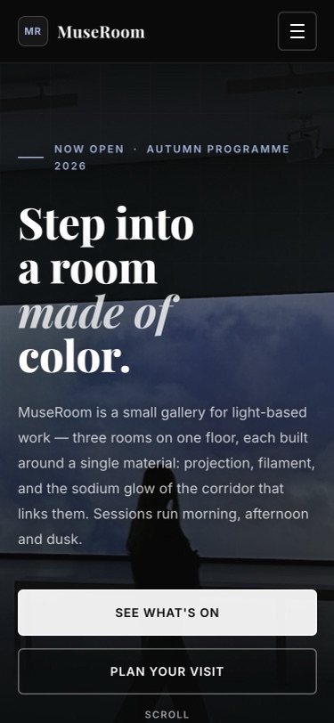 ภาพหน้าจอ MuseRoom บนมือถือกว้าง 375 พิกเซล