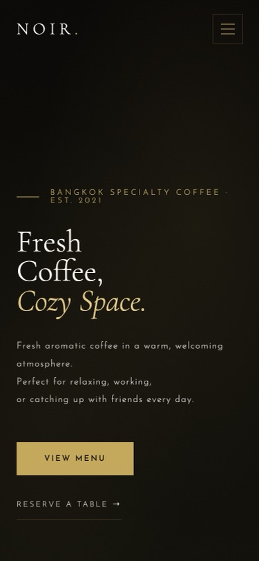 ภาพหน้าจอ NOIR Coffee บนมือถือกว้าง 375 พิกเซล