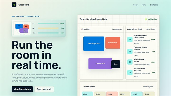 PulseBoard analytics dashboard